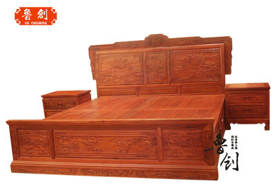 供应红木家具-东阳红木大床批发-红木汉宫大床